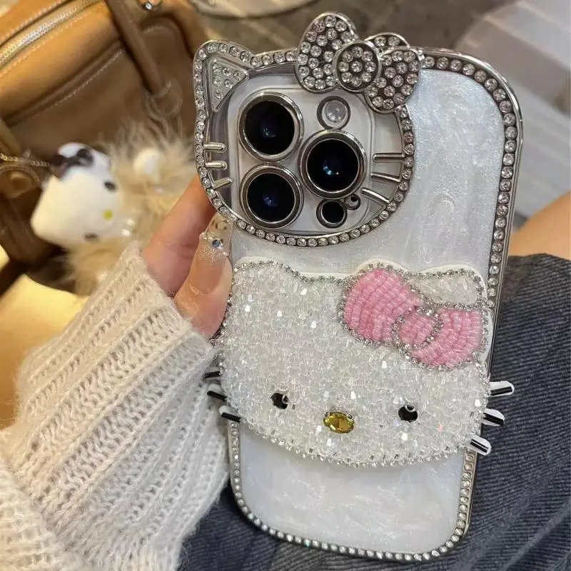 Чехол для телефона Sanrio Hello Kitty студенческий аниме-мультфильм Iphone16/15/14 Pro Max милый