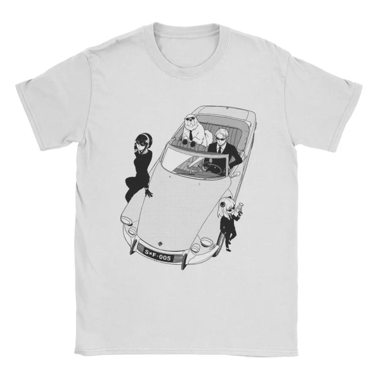

Forger Family SpyxFamily Men's T Shirts Loid Forger Funny Tees Short Sleeve Crewneck T-Shirt Cotton Plus Size Clothing