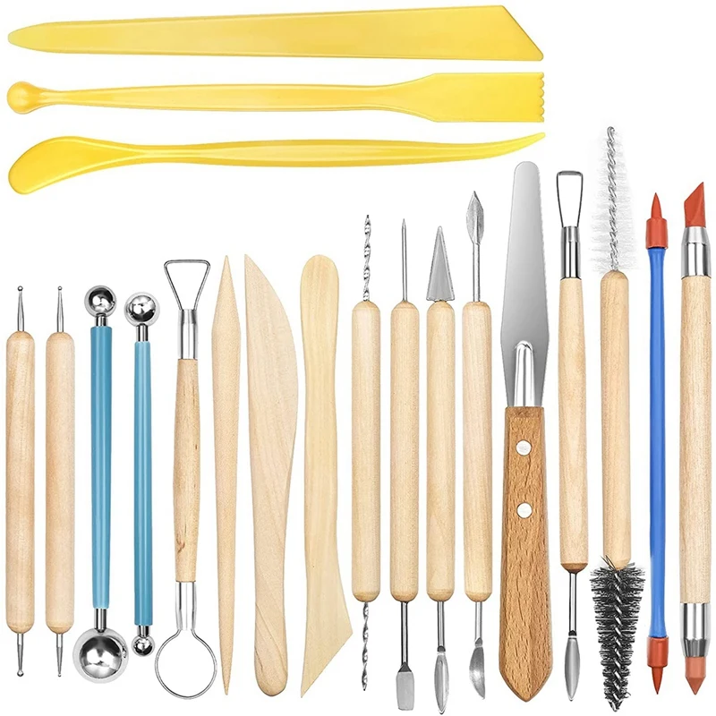 20Pcs Sculpting Tools Set, Poterry Clay Tools, Sculpting Tools,Pottery Tools For Modeling,Smoothing,Carving & Ceramics