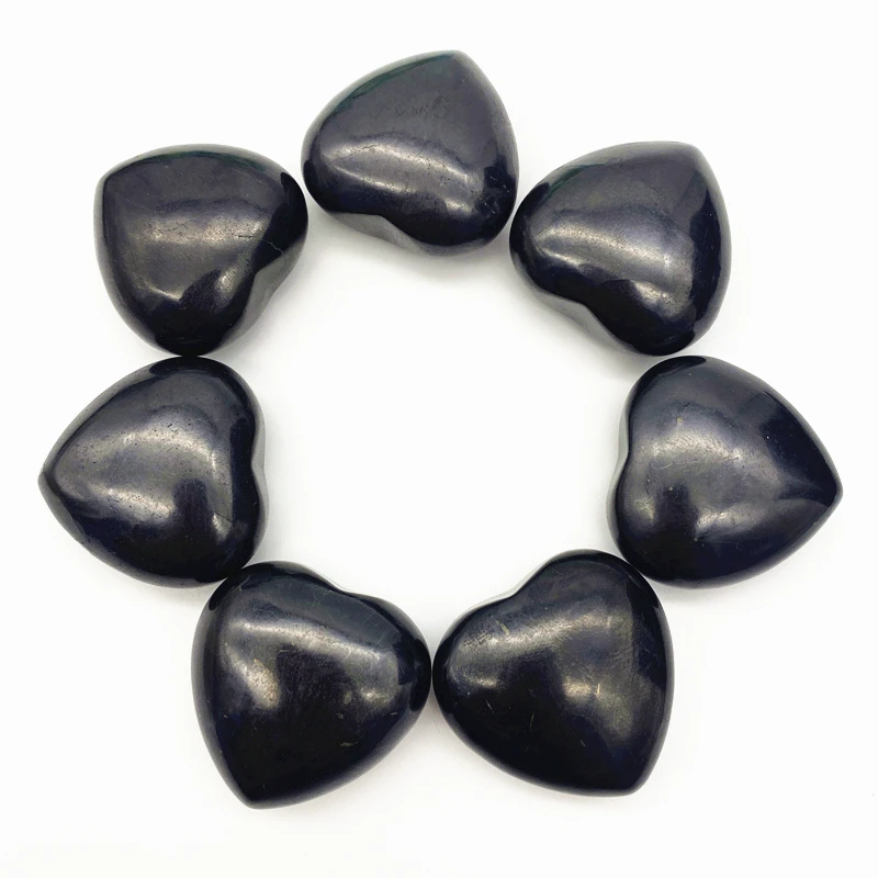 

1PC Natural Black Shungite Love Heart-shaped Gemstones Mineral Healing Stone Reiki DIY Home Decoration Crafts Gift Natural Stone