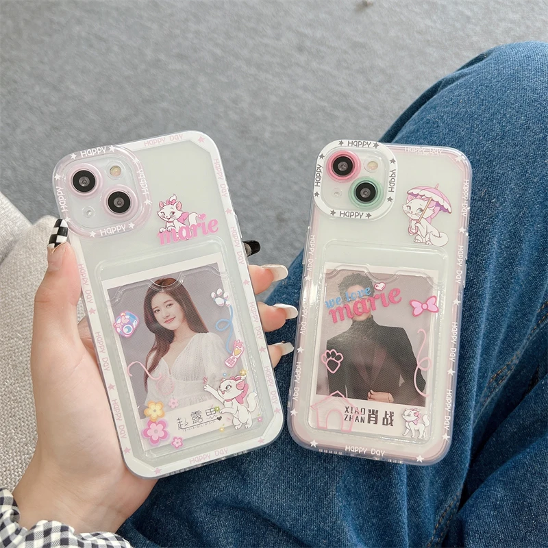 

Disney Funny Mary Cat Card Holder Phone Case for Huawei NOVA 5 6 7 8 Pro 3i 8i P 50 40 30 Pro Mate 30 40 Pro Honor 30 9x Cover