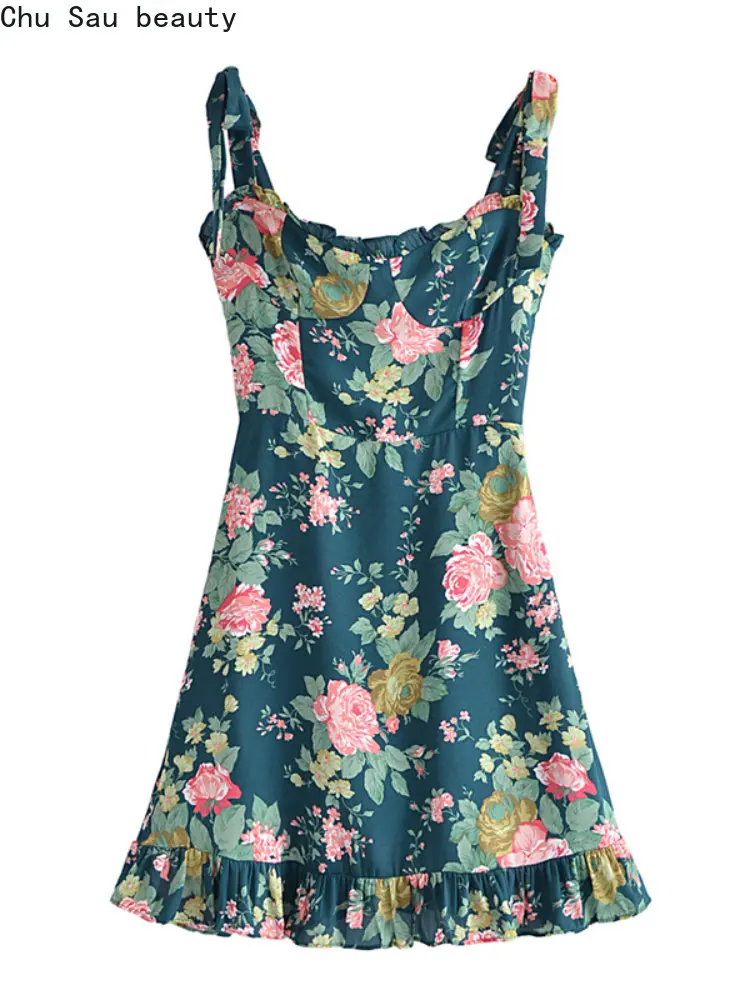 

Платье-миди с цветочным принтом, открытой спиной и открытой спиной