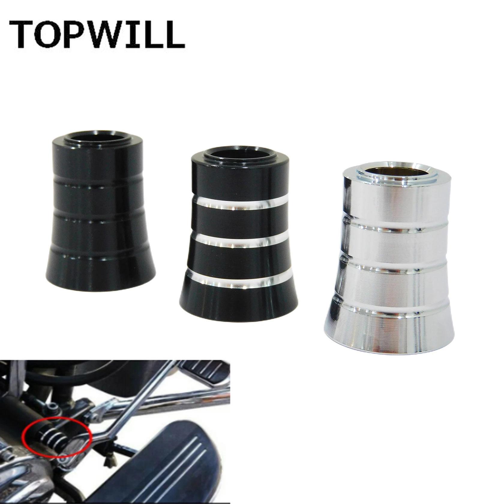 

Motorcycle Black/Chrome Shift Lever Shaft Spacer Heel Shifter Eliminator For Harley Touring Street Glide Freewheeler Tour Glide