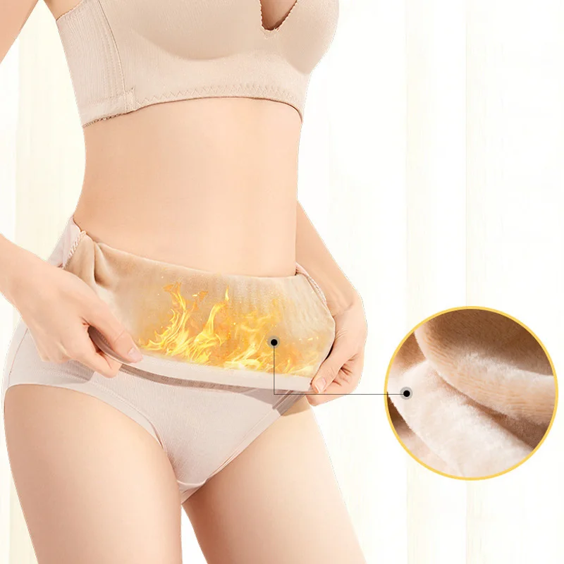 

Повседневные женские трусики, бесшовные трусики с высокой талией, флисовые сохраняющие тепло менструальные трусики, хлопковые трусы для жи...