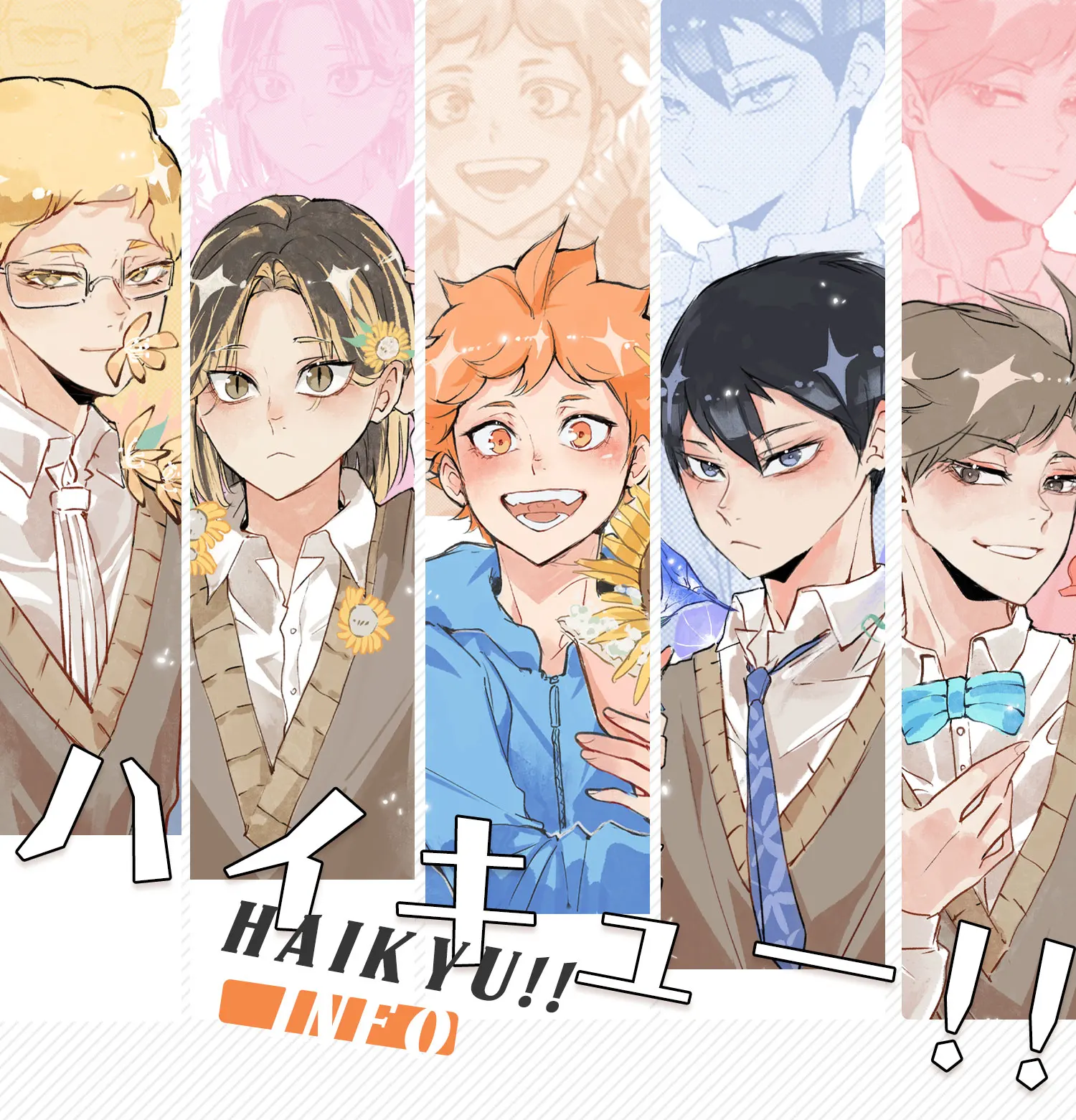 

Аниме Haikyuu! Брошь с цветами и подростками, для косплея