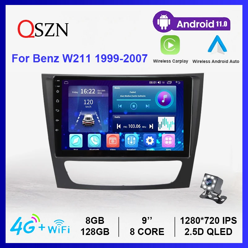 

Android 11 For Mercedes Benz E-class E Class W211 E200 CLS 2002 - 2010 Car radio Multimedia Player GPS DSP Carplay Auto 8+128G