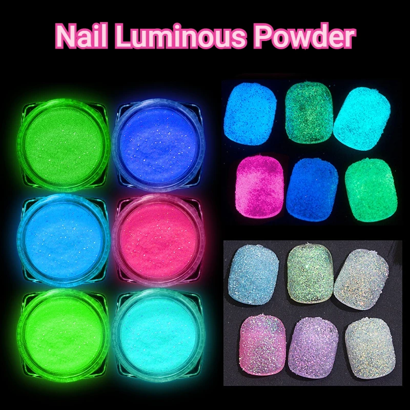 

Sugar Powder Coat Effect Nail Glitter Kit for Manicure Design Candy Color Powder Chrome Pigment Dust Luminous Nails Accessories