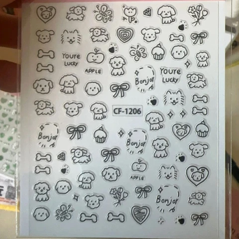 Корейские наклейки с собакой для iPhone 17