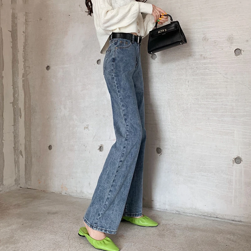 

Vintage Loose Wide Leg Jeans for Women High Waist Button Full-length Female Denim Pants 2022 Spring Ladies Trousers