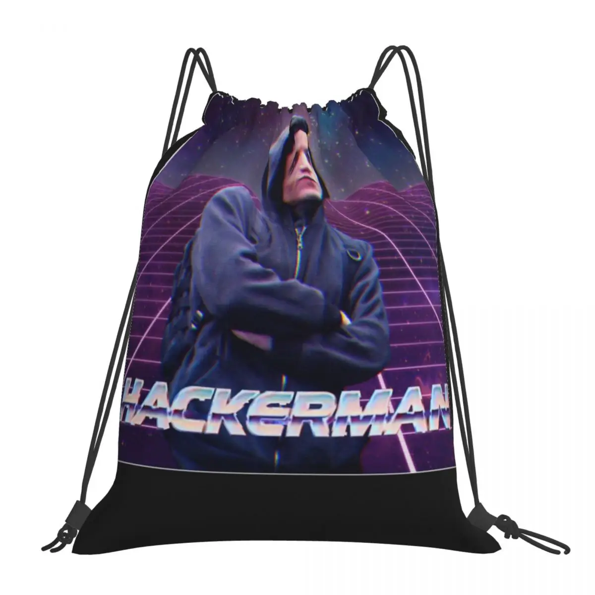 

Сумка на шнурке Hackerman, рюкзак, Женская дорожная сумка, тканевый ранец на шнурке