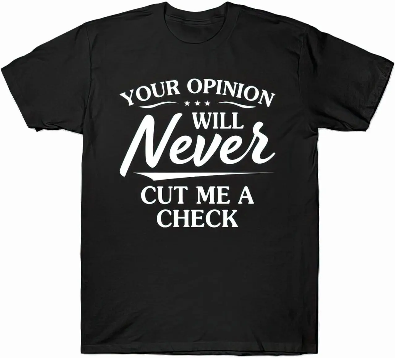 Your Opinion Will Never Cut Me Футболка на заказ в клетку черная
