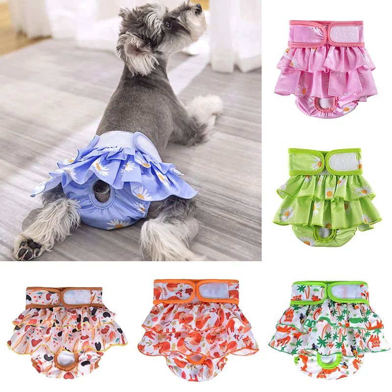 

Cotton Cupcake Briefs Menstruation Dog Pet Dress Washable Pants Diapers Pet Female Physiological Panties Shorts Sanitary Dog