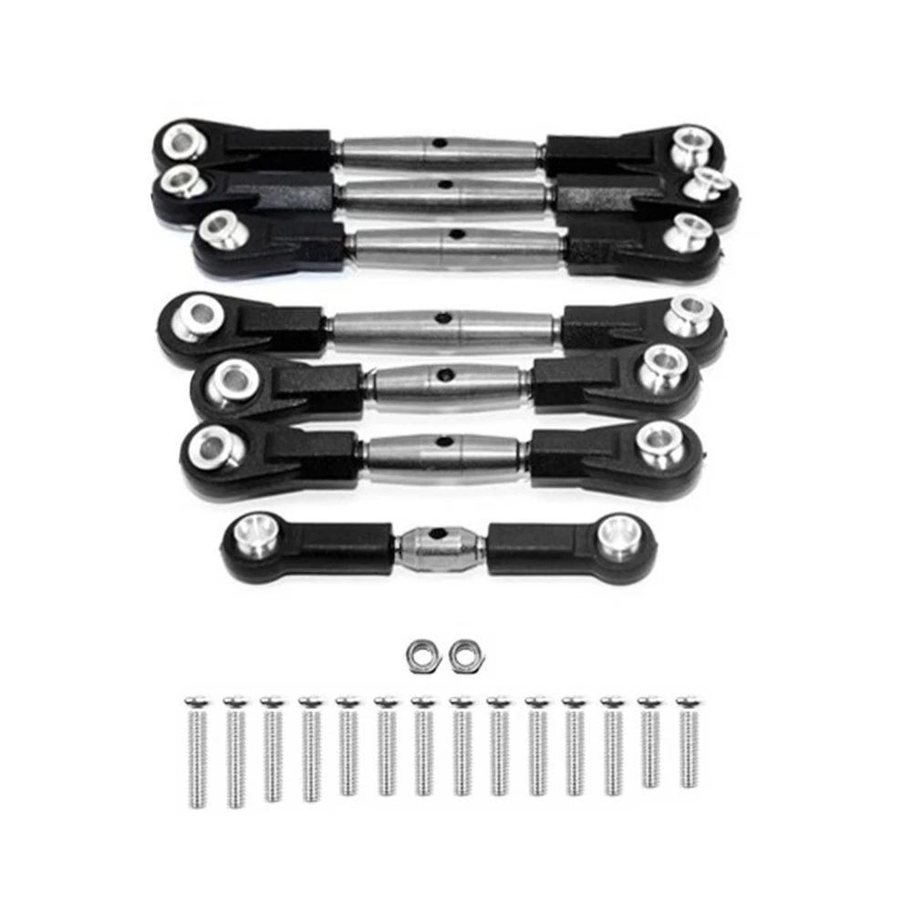 

7Pcs Steel Steering Link Rod Linkage Servo Rod Set for Tamiya TT-02B TT02B 1/10 RC Car Upgrade Parts Accessories