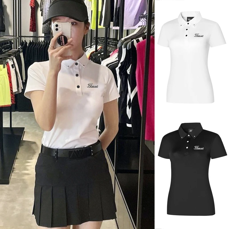 

Golf women's summer short sleeve slim breathable sweat golf jersey POLO shirt