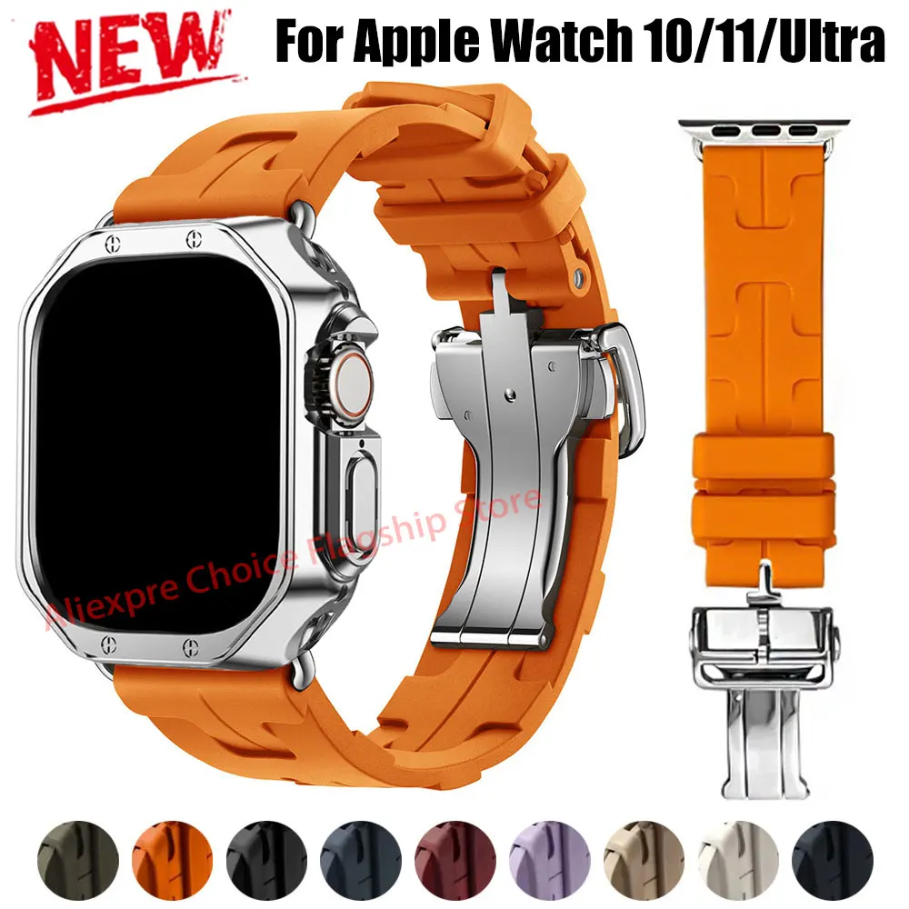 Фото Ремешок Kilim Single Tour для Apple Watch 46/42 мм Ultra 3 49 мм, силиконовый браслет Iwatch 10, 11 9 8 7 44/45 мм SE 321 38/40 мм Correa №1