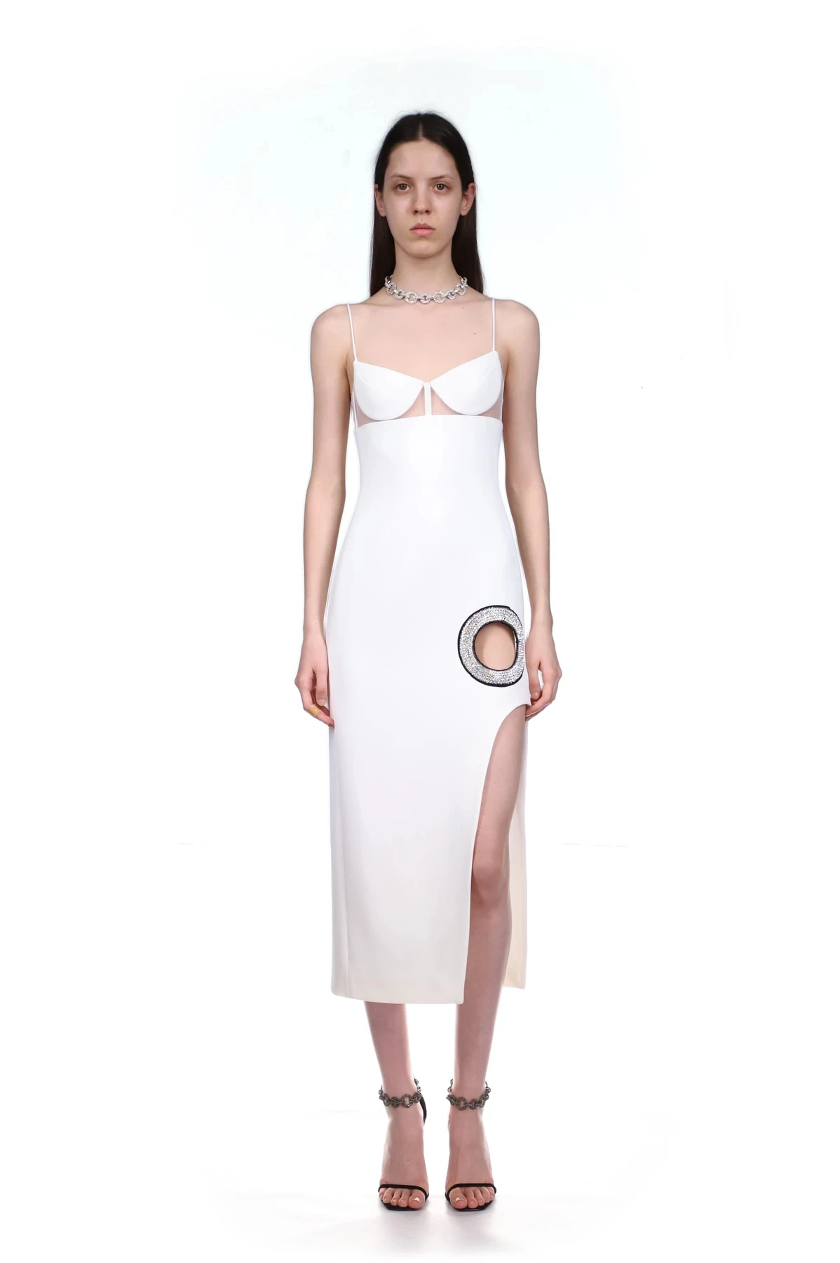 

New Fashion Women Sexy White Sleeveless Bodycon Elegant Bandage Dress