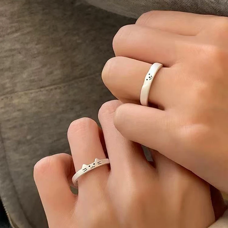 Модное кольцо для пары из стерлингового серебра 925 пробы милое в форме животного