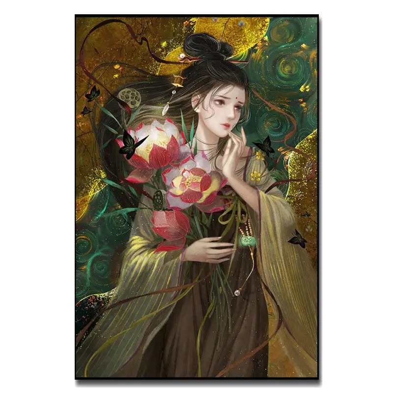 

3850Ann-Tulip diy digital oil painting oil painting acrylic flower painting explosion hand-filled landscape painting