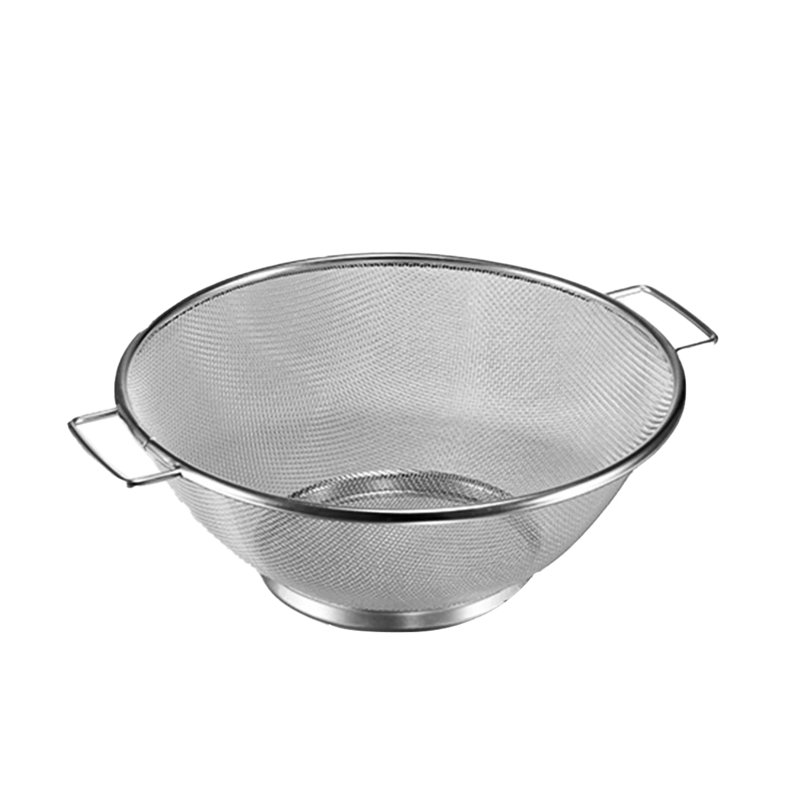 Rustproof Rice Non Slip Vegetables Home Professional Fruits With Handle Kitchen Strainer Fine Mesh Stainless Steel Colander
