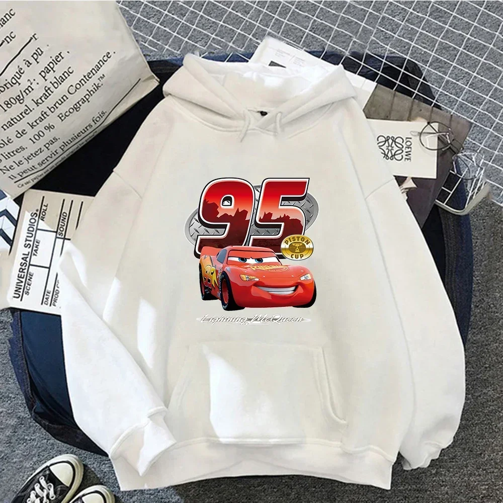 Толстовки с капюшоном Cars Lightning McQueen женские винтажные пуловеры Jasmine Kawaii одежда