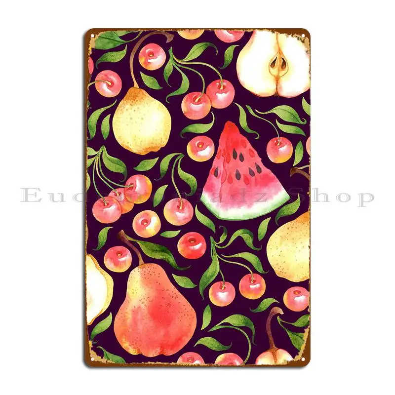 

Fruit Pattern 08 Metal Plaque Poster Party Plates Designer Create Bar Wall Cave Tin Sign Poster