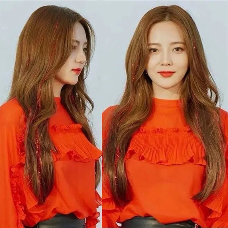 Блестящие Блестки для волос радужные шелковые волосы наращивания ослепляющие