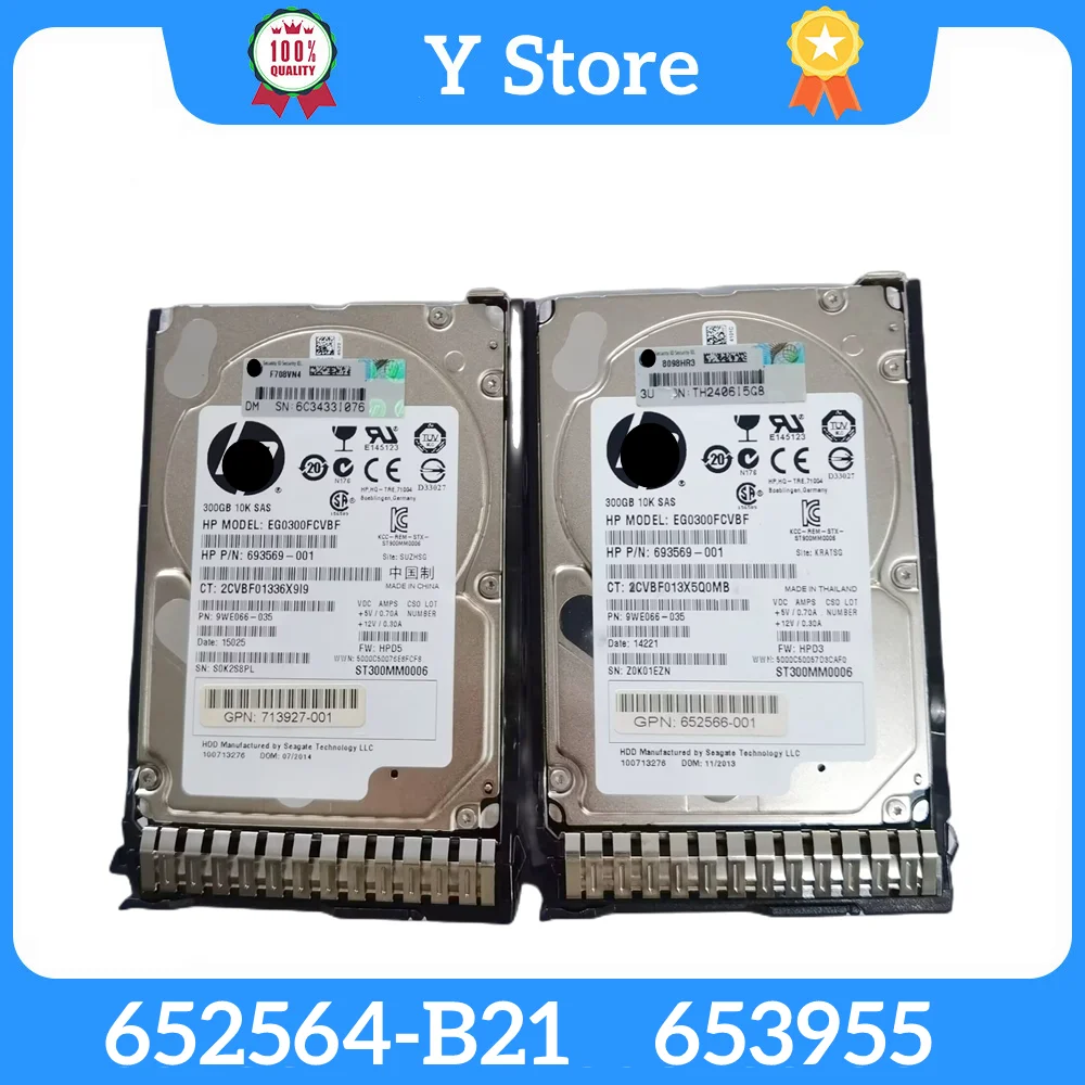 

Y Store для HP 652564-B21 653955 713963-001 300G 10K SAS 2,5 G8 GEN8, жесткий диск для сервера, быстрая доставка