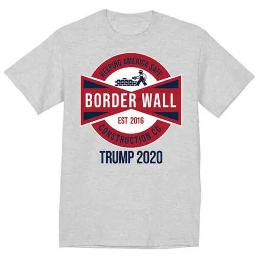 Футболка мужская графическая с надписью Build The Border Wall MAGA Трамп 2020