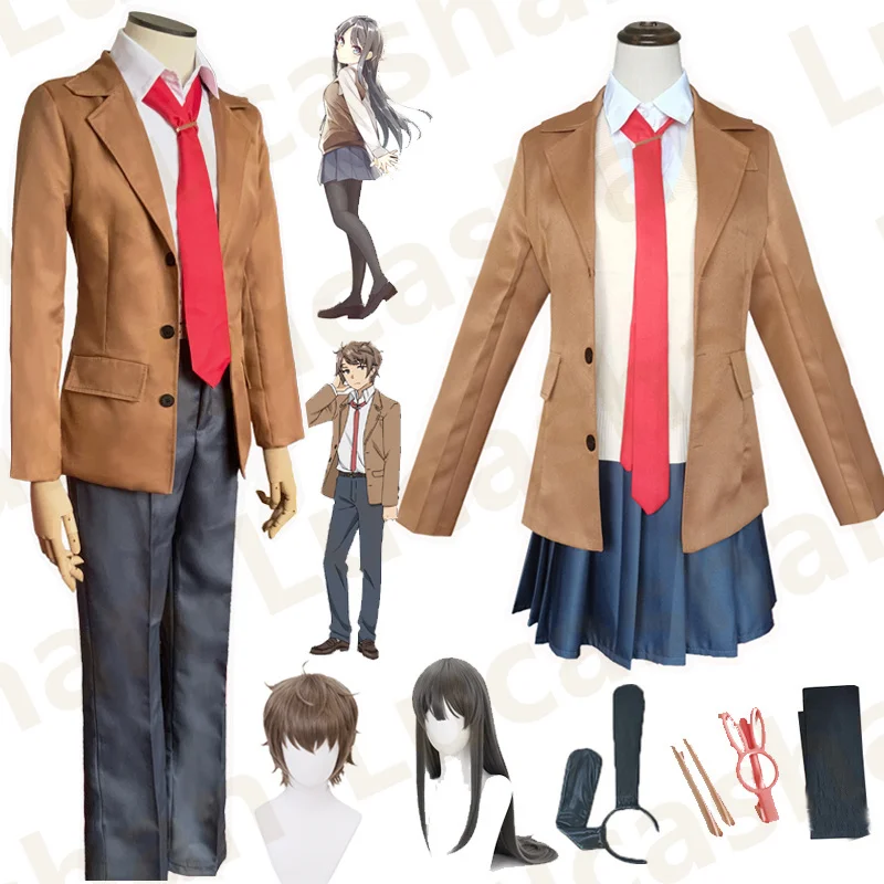 

Animation clothing azusagawa Sakuta Sakurajima Mai clothing Cosplay Japanese school uniform coat sweater shirt skirt pants wig