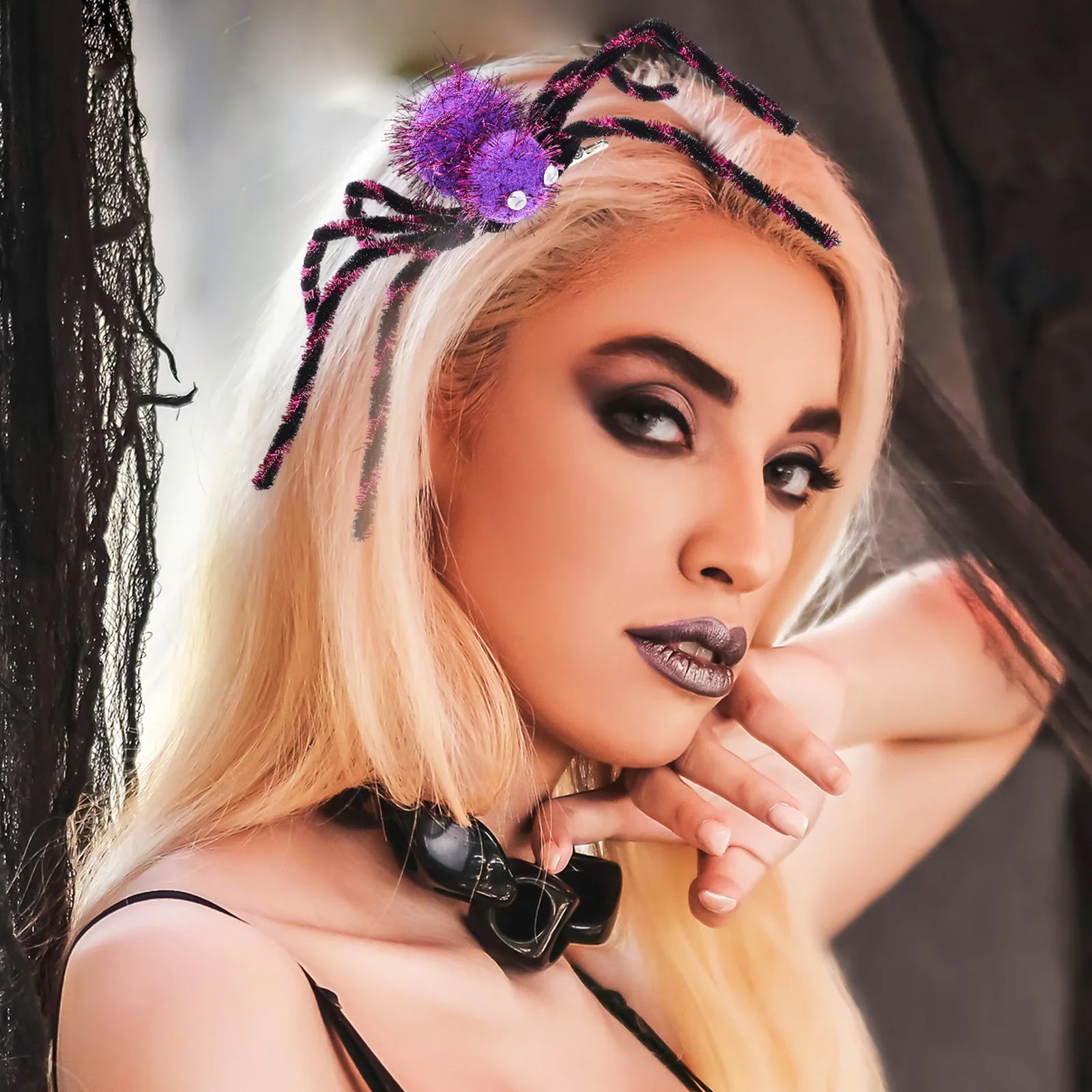 Платье для косплея реквизит заколка волос в виде паука праздничный головной убор