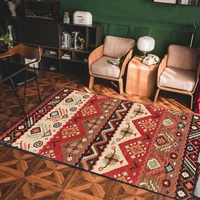 bohemian retro ethnic style living room red carpet decoration home bedroom cloakroom large size floor mat bathroom non slip rug