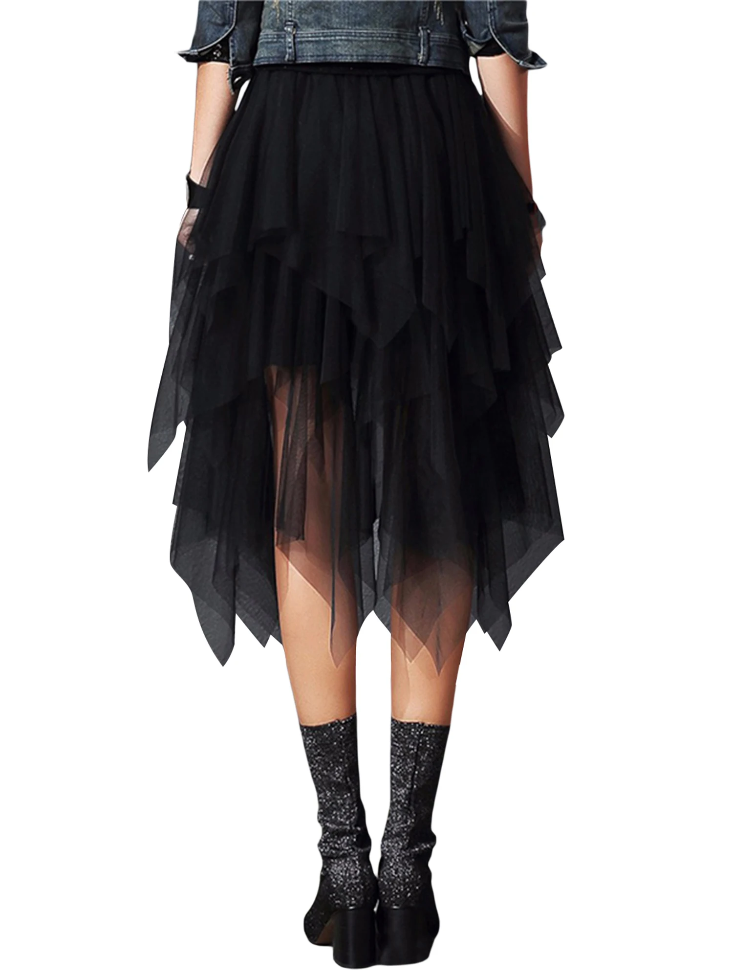 Женская однотонная сетчатая юбка