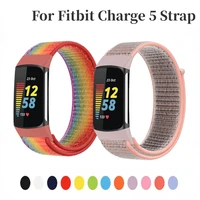 nylon loop strap for fitbit charge 5 sports comfortable smart bracelet wristband belt for fitbit charge 5 band breathable correa