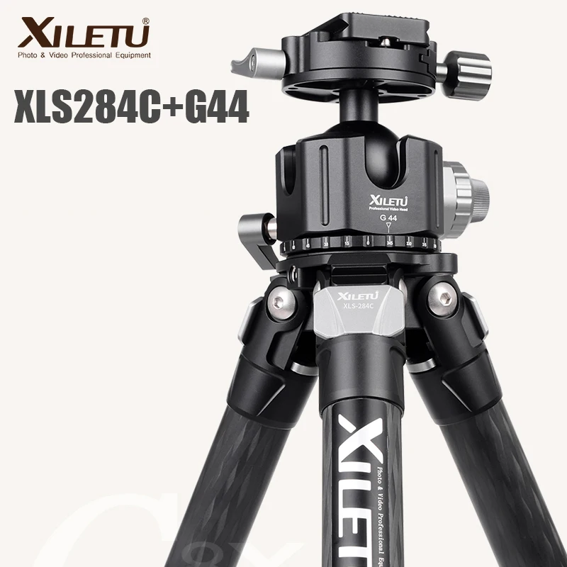 

Штатив XILETU XLS284C + G44 из углеродного волокна, профессиональный Трипод для камеры, штатив с двойной панорамной шаровой головкой для DSLR