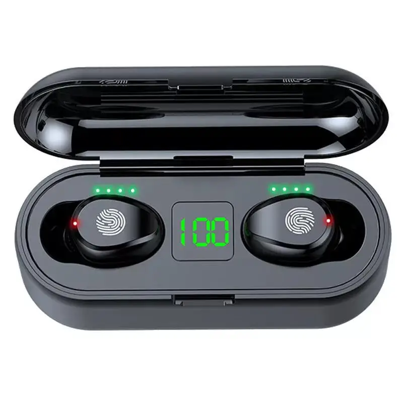 

F9 TWS Bluetooth Earphone Wireless Headphone Stereo Min Headset Sport Earbuds Microphone With 2000mAh Charging Box
