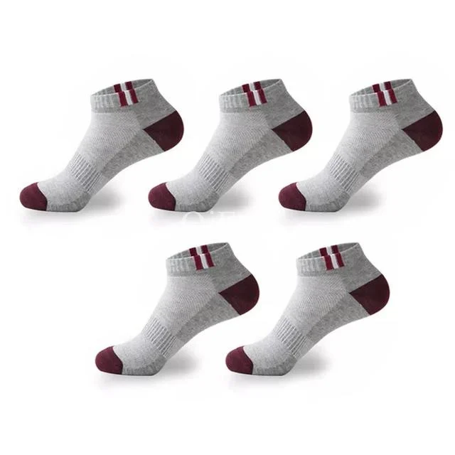 

10 Pieces=5 Pairs Men Socks Mesh Breathable Cotton Sports Socks Short Basketball Socks Summer Absorb Sweat Ankle socks Set Meias