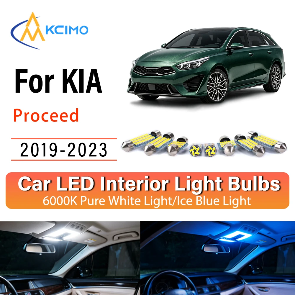 Фото Премиум-комплект уютных светодиодных внутренних фонарей для KIA Proceed 2019-2023. Надежные, синий и белый свет. Долговечные, быстрая установка. №1