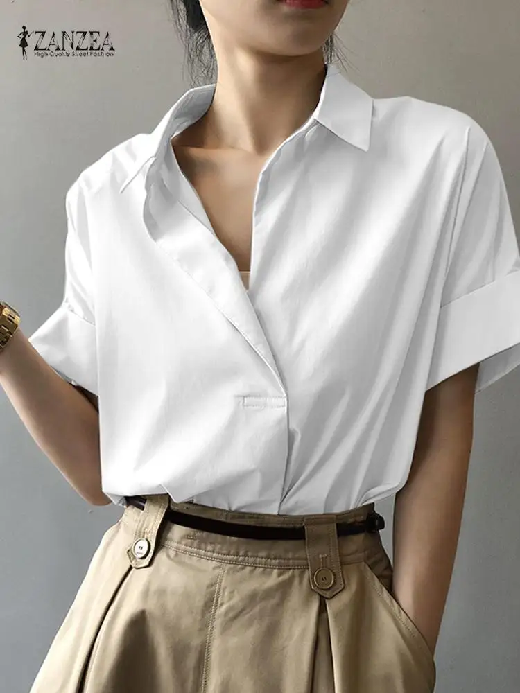 Женская блузка ZANZEA с коротким рукавом