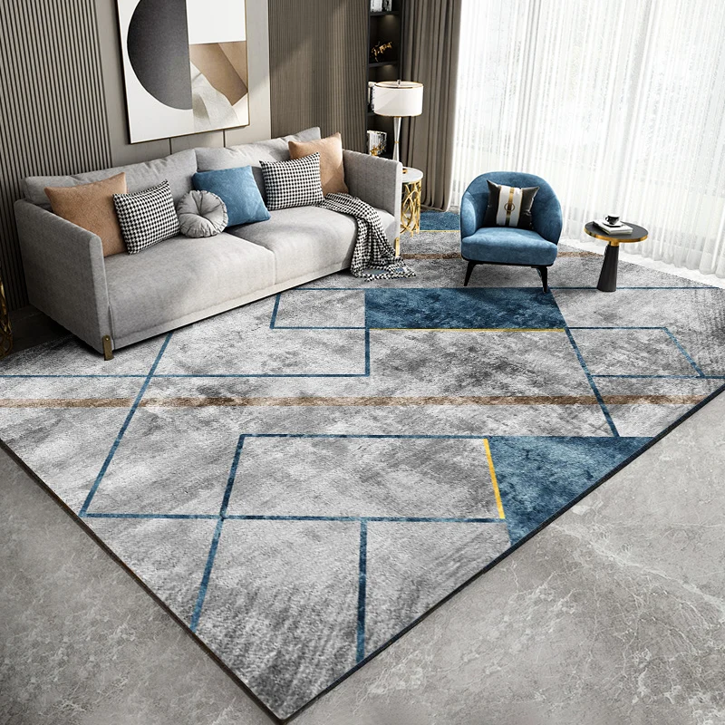 

Geometric Carpet For Living Room Velvet Rug Kid Bedroom Soft Fluffy Carpets Home Sofa Table Decor Washable Floor Mat Alfombra