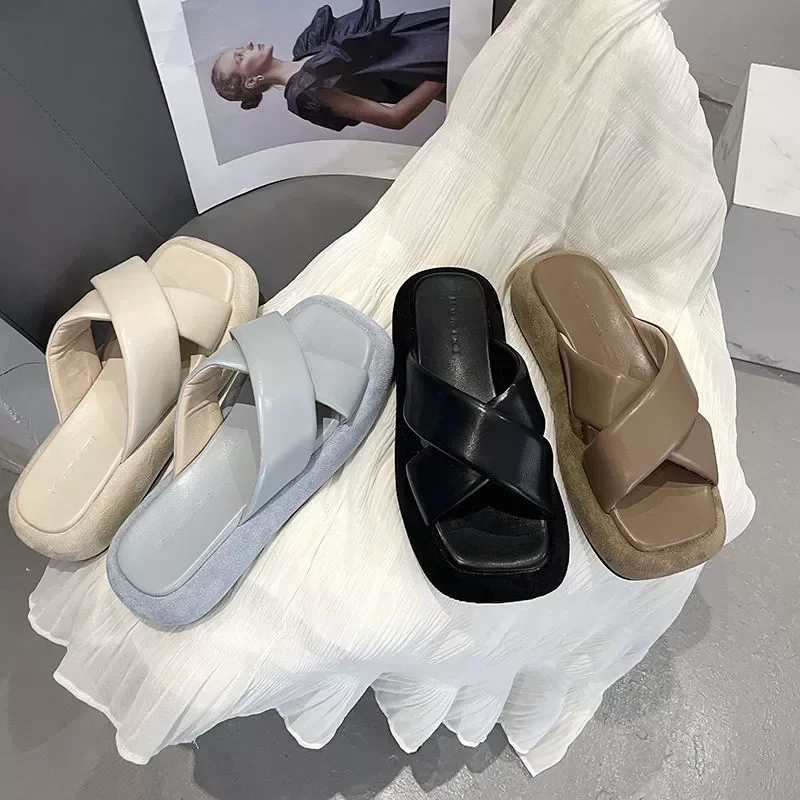 

NEW IN Summer New Outdoor Fashion Words Beach Shoes Women's Sandals for Girls Flat Open Toe Flats Slippers Women