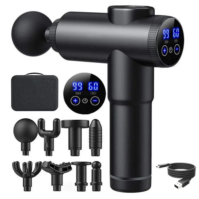 

Высокочастотный массажный пистолет для глубокого мышечного массажа, расслабляющий Электрический токовый пистолет с ЖК-дисплеем, оптовая продажа, Прямая поставка