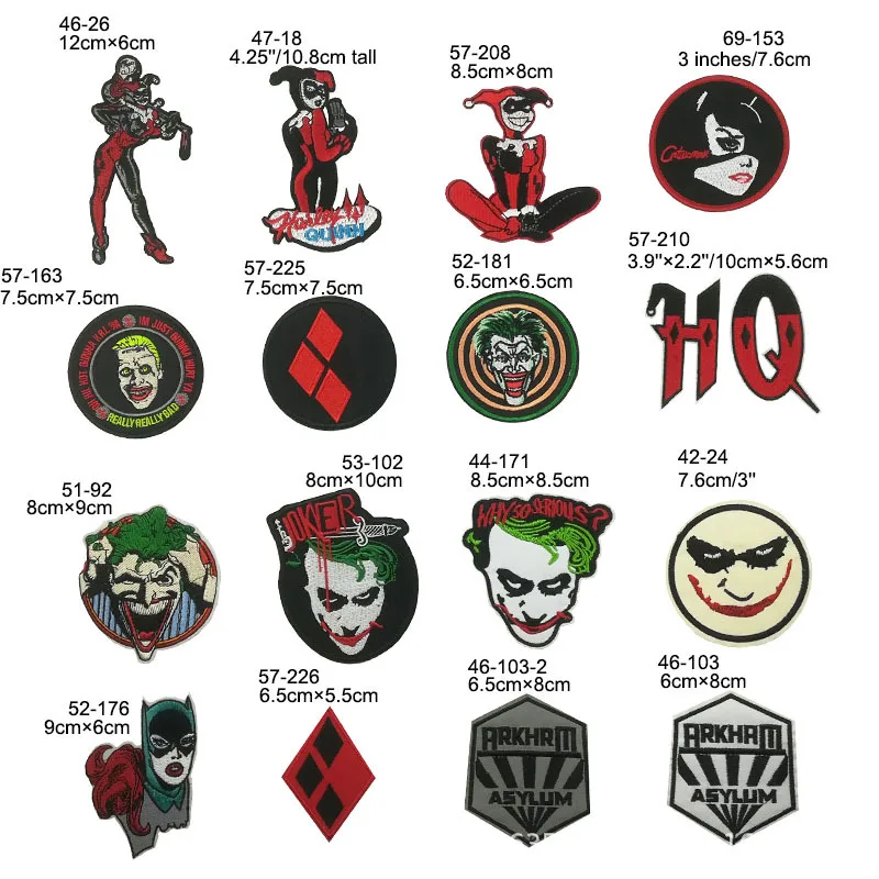 

Batman Joker Clothing Thermoadhesive Patches on Clothes Embroidered Fusible Patch Sew Iron on Patch DIY Pants Garment Accessory