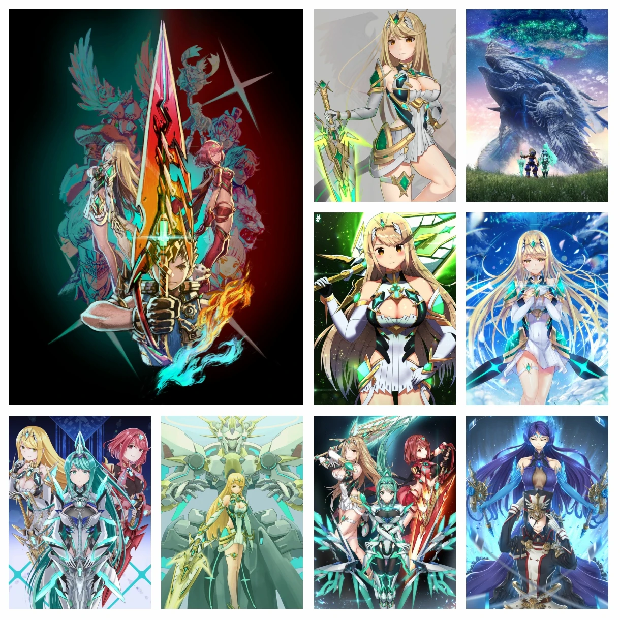 

Картина для алмазной вышивки Xenoblade «летопицы 2», вышивка крестиком в японской игре, 5D мозаика, полноразмерное ремесло, украшение для дома