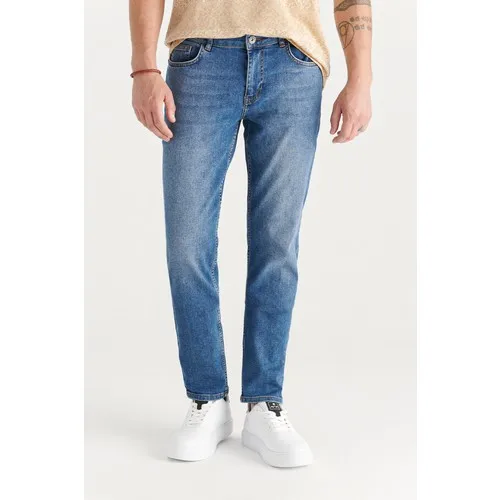 Avva Male Blue Comfort Slim Fit Jean 