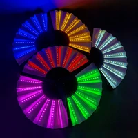 2pc led luminous folding fan 13inch party colorful fan wedding hand fans for night club dance glow in the dark evening accessory