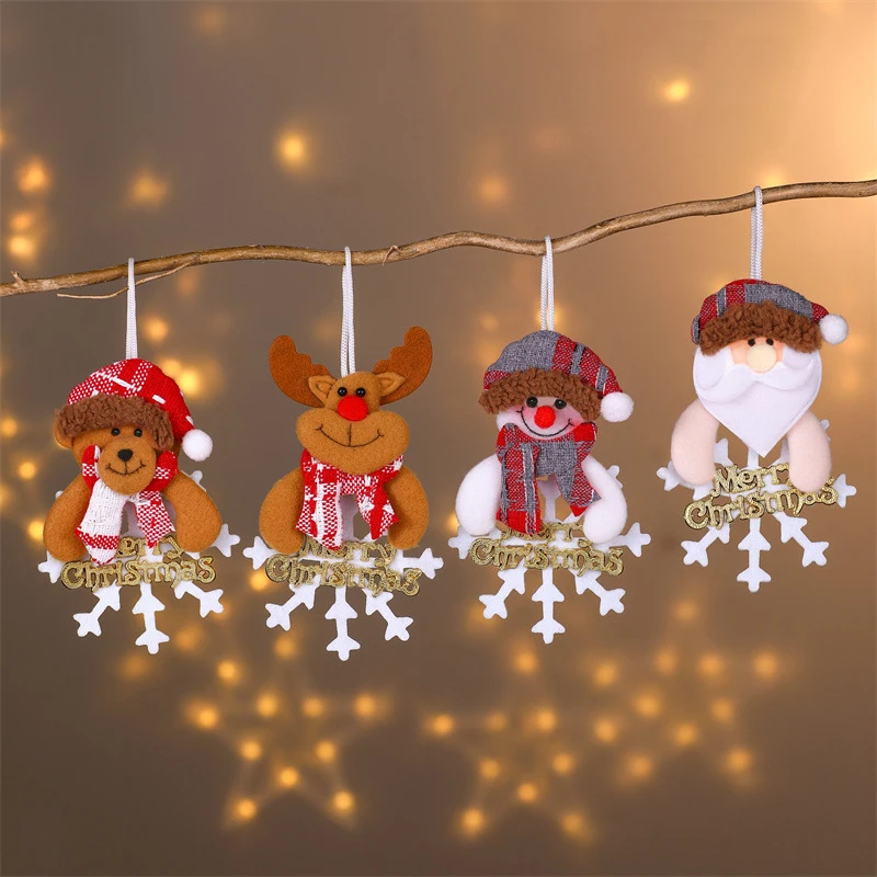 

Merry Christmas Ornaments DIY Xmas Gift Santa Claus Snowman Tree Pendant Doll Hang Decoration for Home Noel Natal Happy New Year