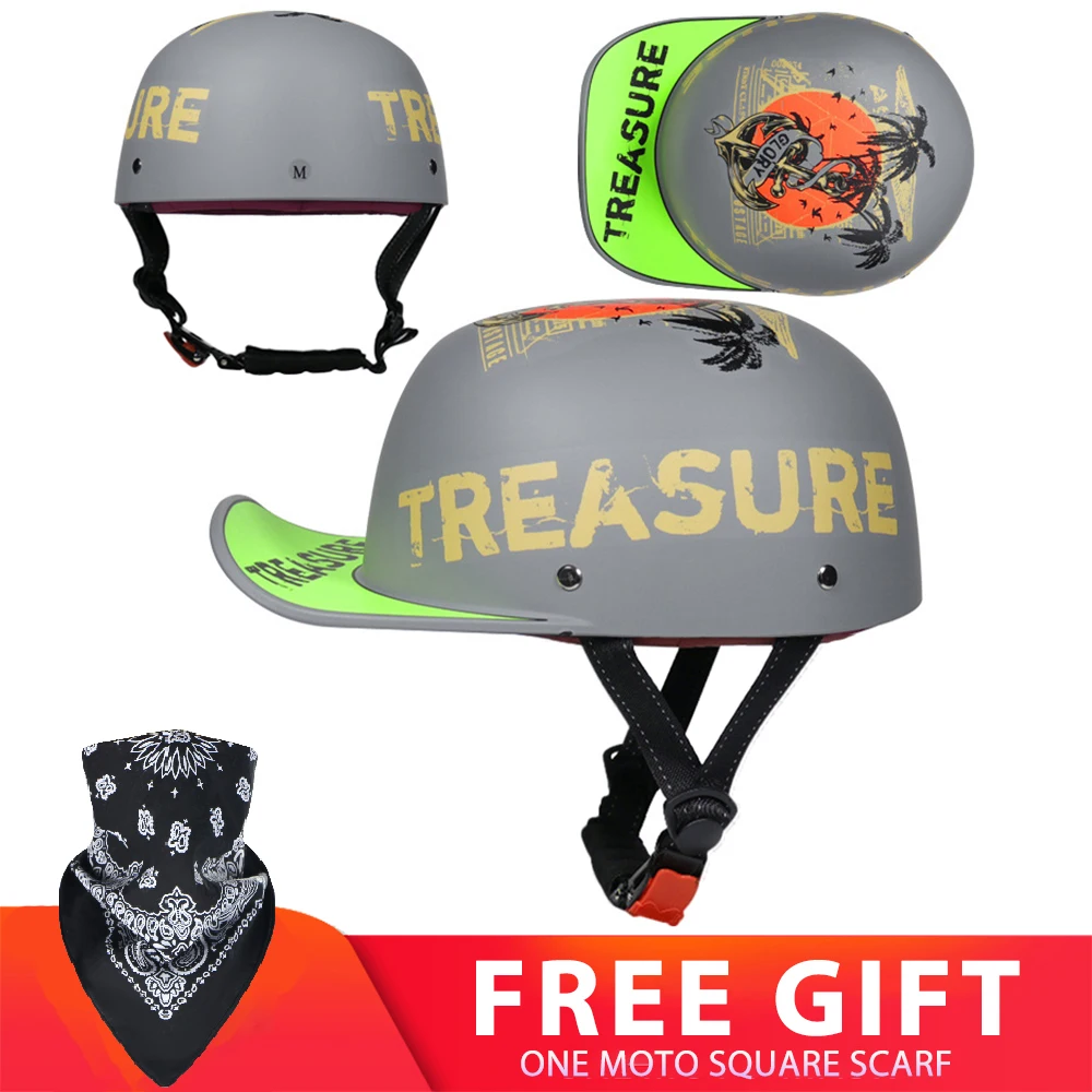 

Vintage Motorcycle Helmet Retro Moto Riding Helmet Biker Racing Half Helmet Men Women Motorcycle Equipment Scooter Motorbike