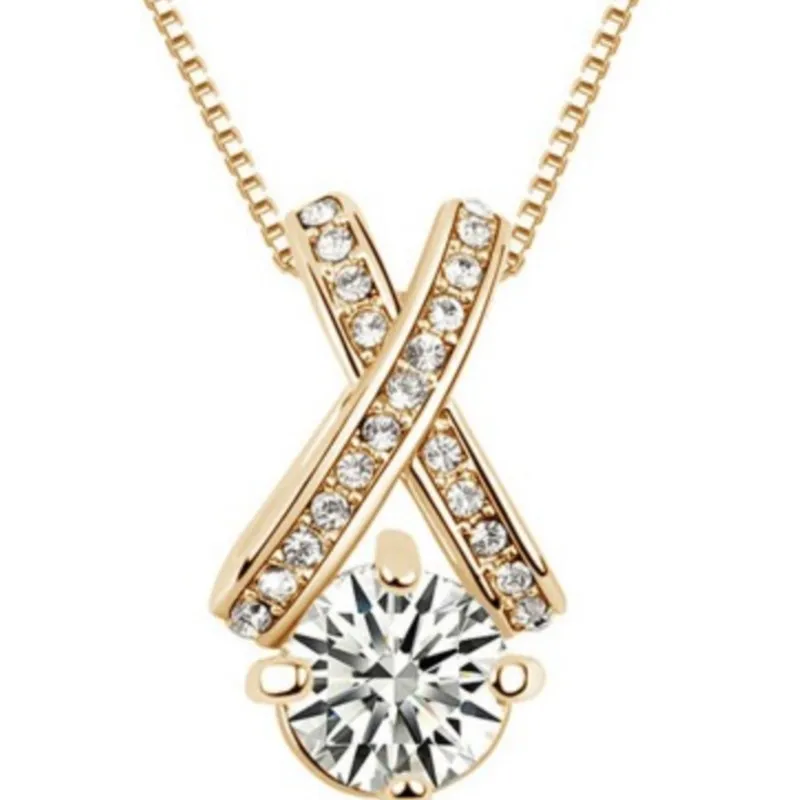 Ожерелье AAAA + с подвеской из натурального циркона X, модные ювелирные изделия, аксессуары для девочек, подарок для любимых, Прямая поставка, качественное милое крутое на день рождения