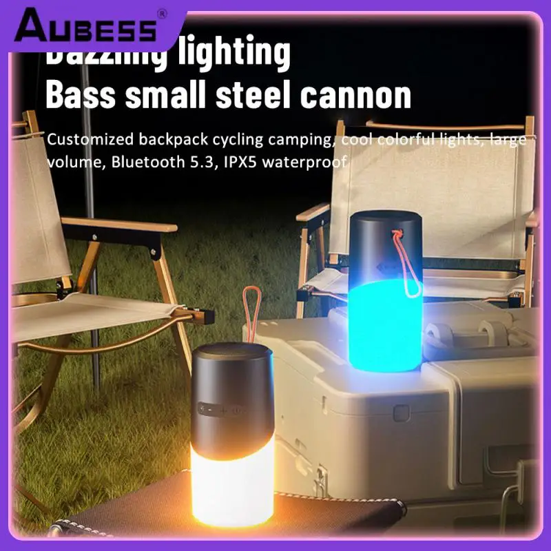 

Plastic Music Player Atmosphere Light Shockproof Home Camping Party Speaker Tf Card Waterproof Creative Gift 800mah Sound Box