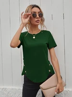 button side solid tee